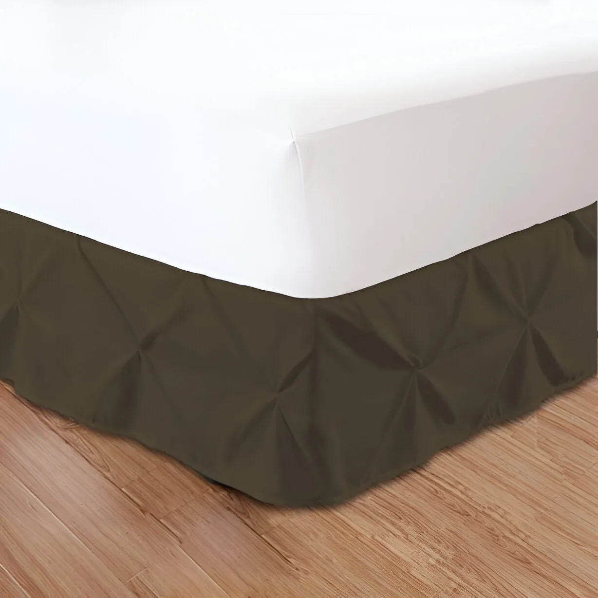 400TC Sateen Solid Cotton Pintuck Bed Skirt