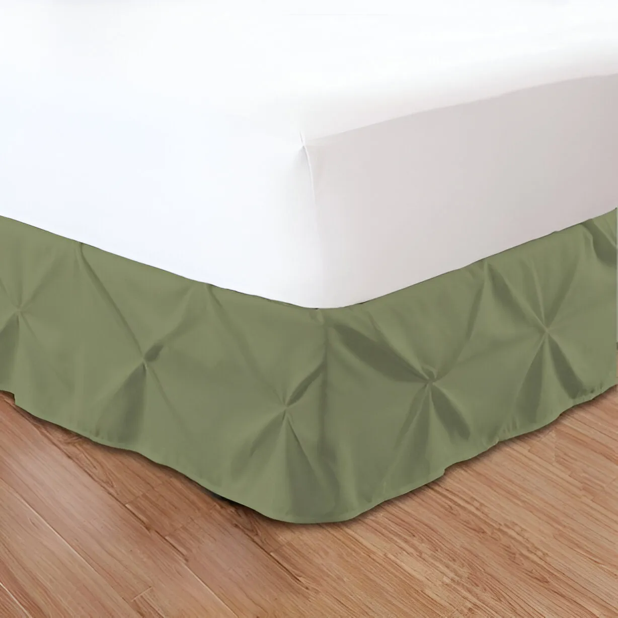 400TC Sateen Solid Cotton Pintuck Bed Skirt