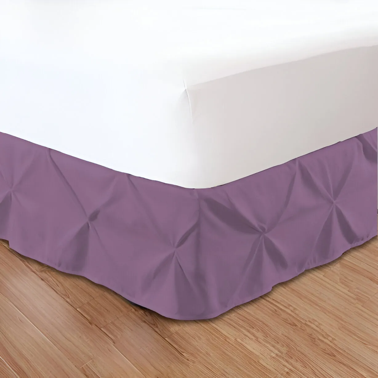 400TC Sateen Solid Cotton Pintuck Bed Skirt