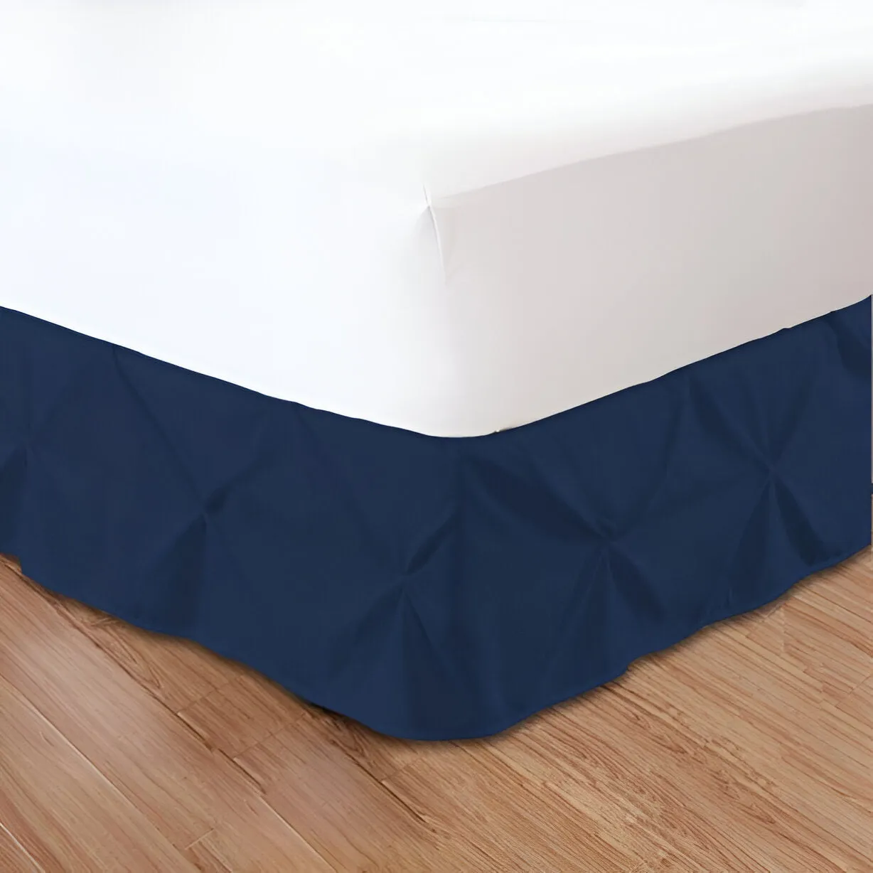 400TC Sateen Solid Cotton Pintuck Bed Skirt