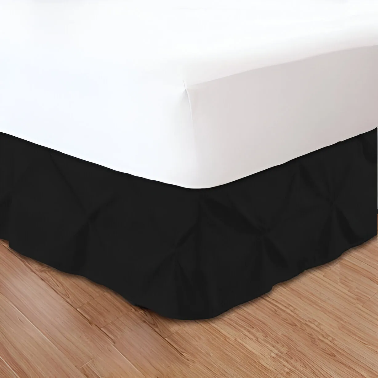 400TC Sateen Solid Cotton Pintuck Bed Skirt