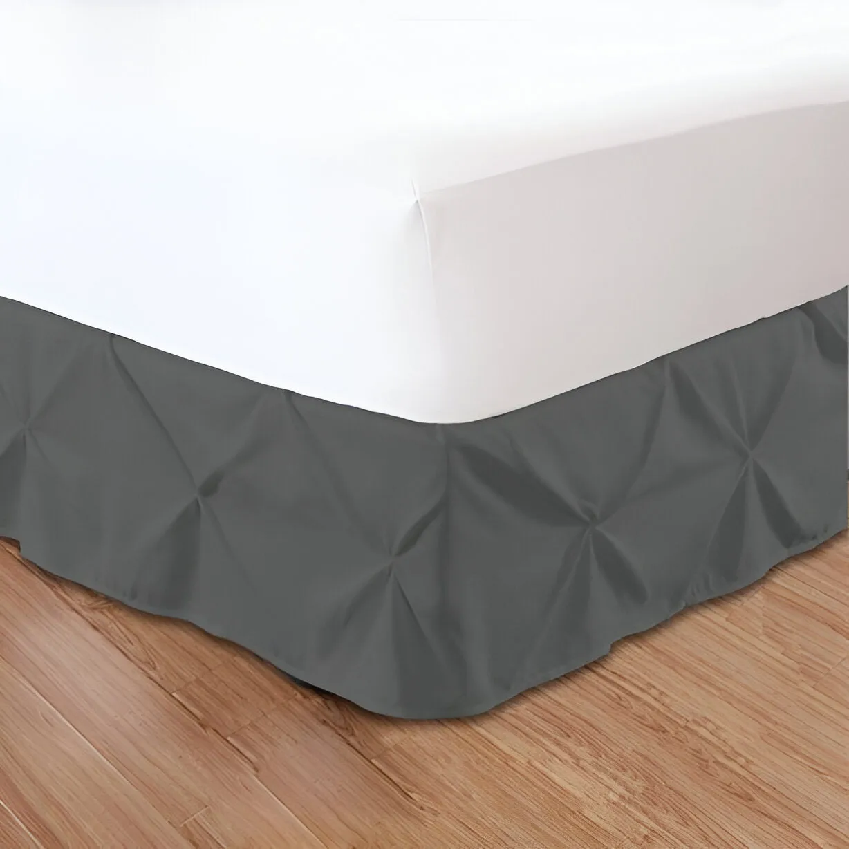 400TC Sateen Solid Cotton Pintuck Bed Skirt