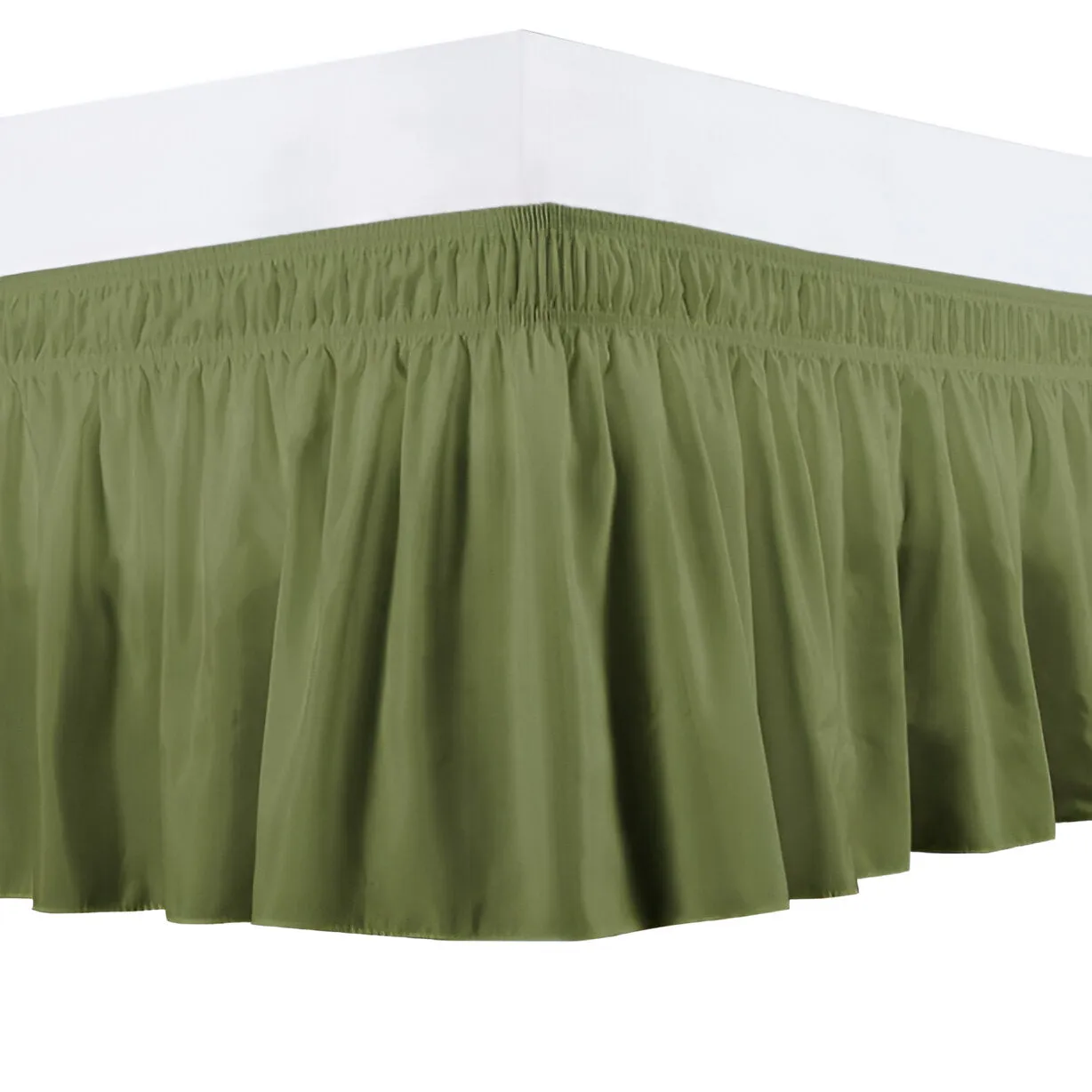 400TC Sateen Solid Cotton Wrap Around Bed Skirt