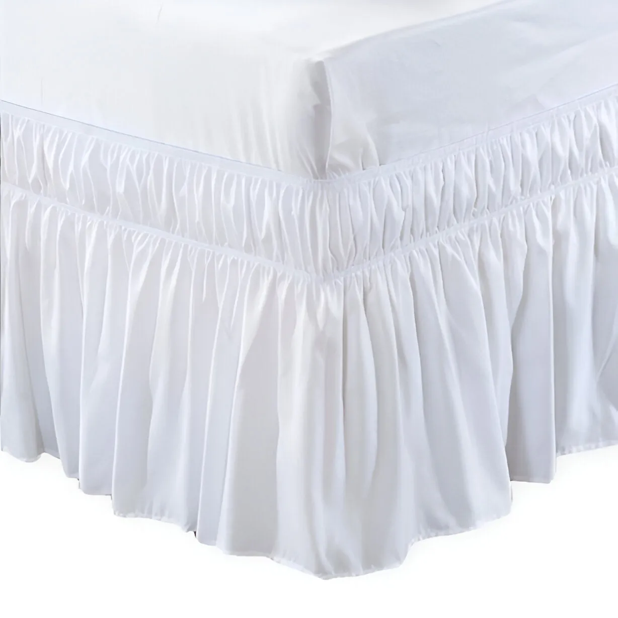 400TC Sateen Solid Cotton Wrap Around Bed Skirt