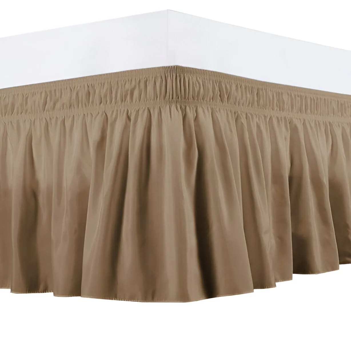 400TC Sateen Solid Cotton Wrap Around Bed Skirt