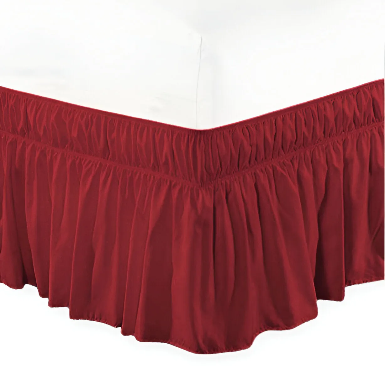 400TC Sateen Solid Cotton Wrap Around Bed Skirt