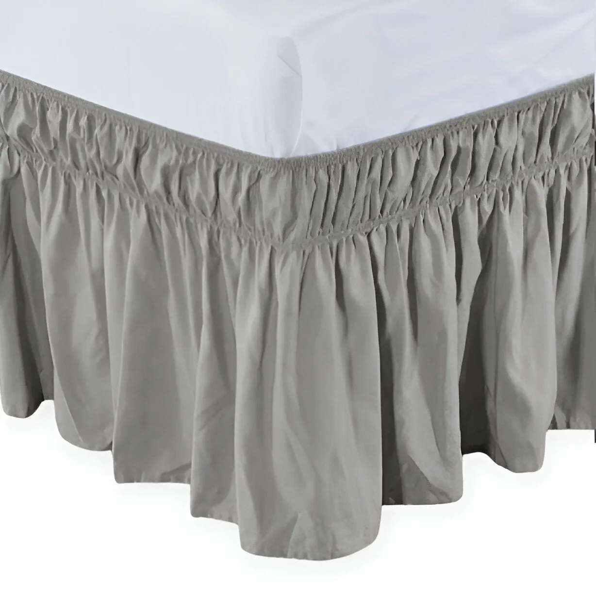 400TC Sateen Solid Cotton Wrap Around Bed Skirt
