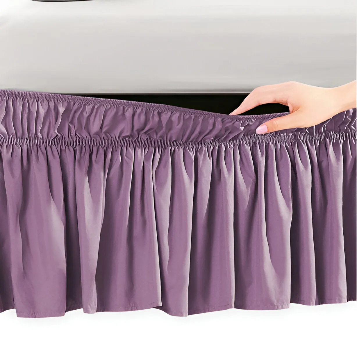 400TC Sateen Solid Cotton Wrap Around Bed Skirt