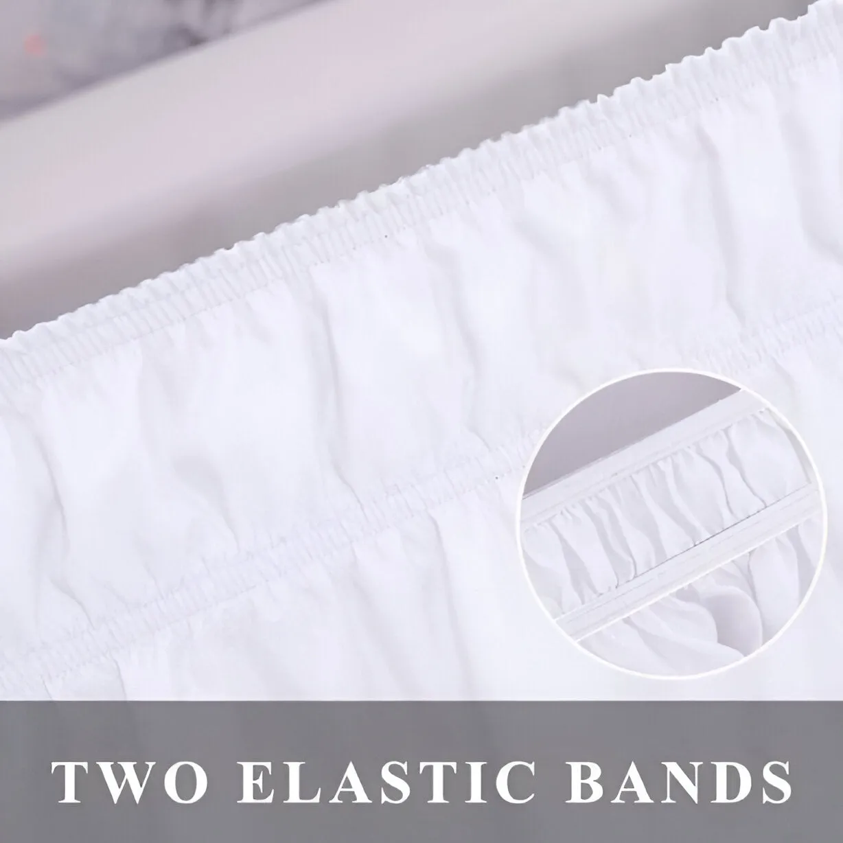 400TC Sateen Solid Cotton Wrap Around Bed Skirt