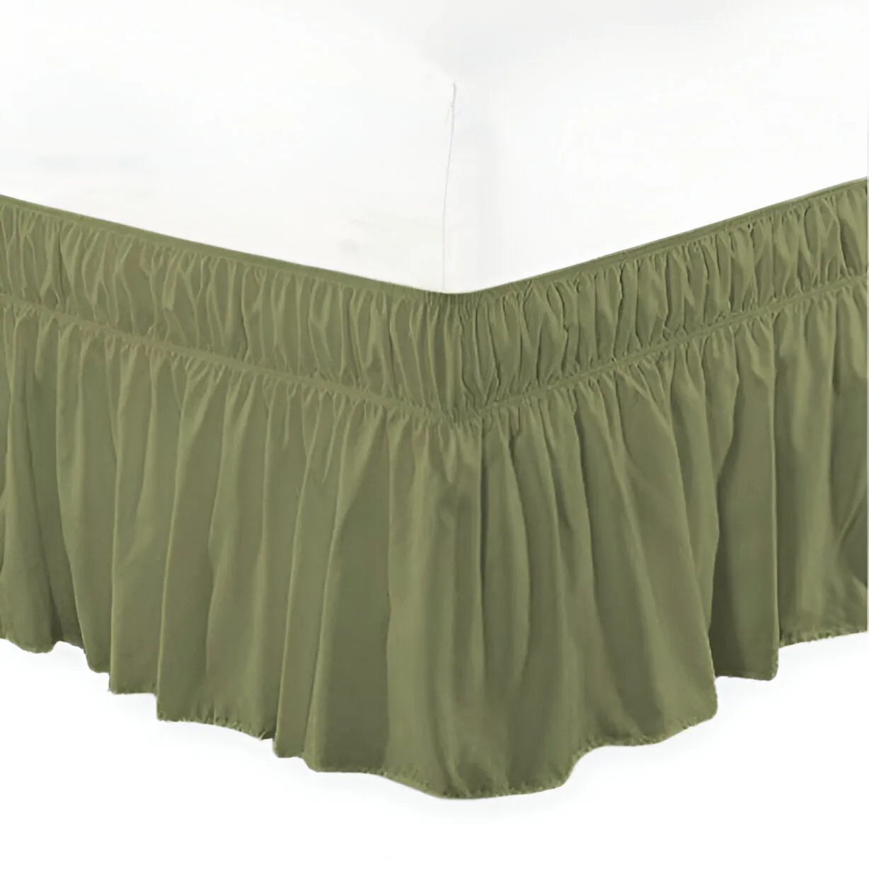 400TC Sateen Solid Cotton Wrap Around Bed Skirt