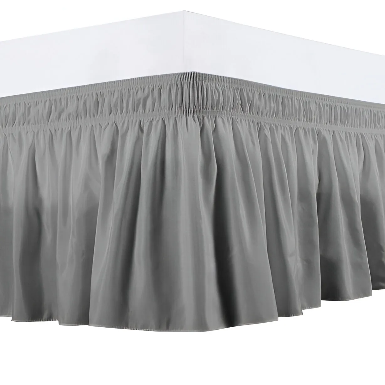 400TC Sateen Solid Cotton Wrap Around Bed Skirt