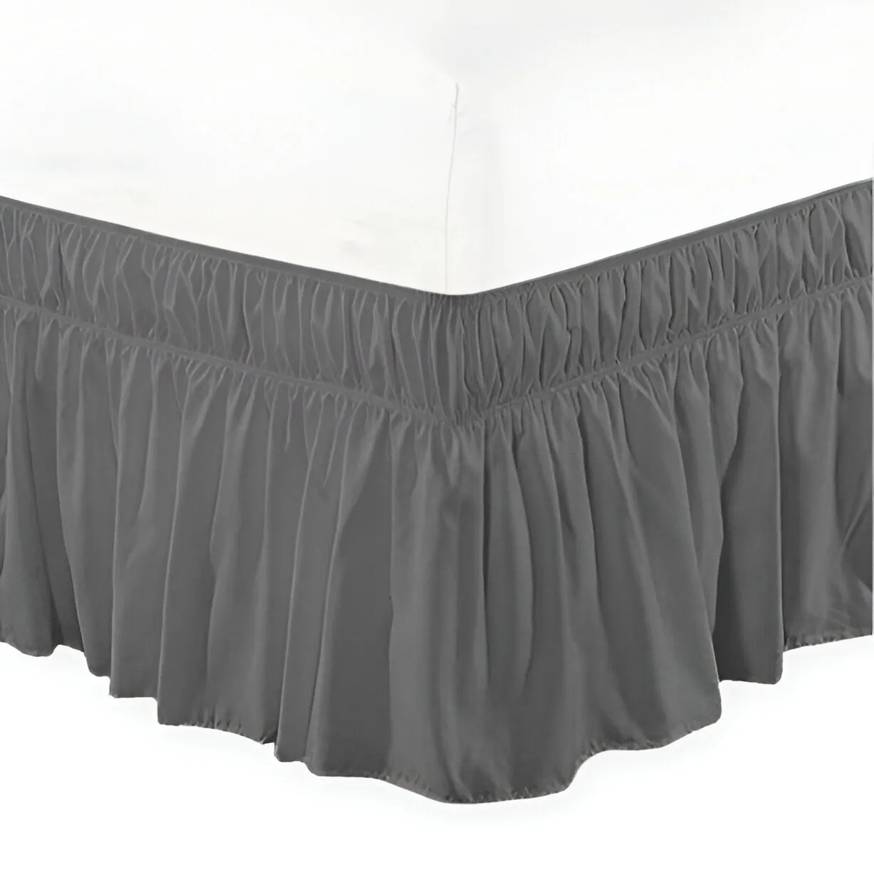 400TC Sateen Solid Cotton Wrap Around Bed Skirt