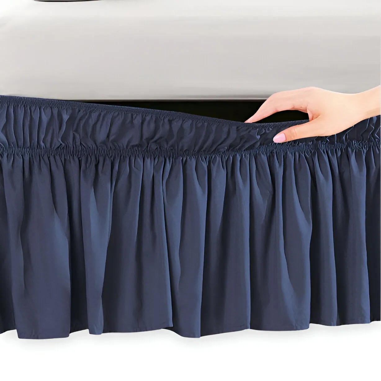 400TC Sateen Solid Cotton Wrap Around Bed Skirt