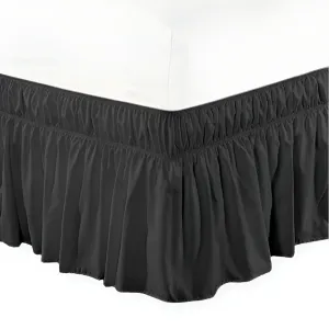 400TC Sateen Solid Cotton Wrap Around Bed Skirt