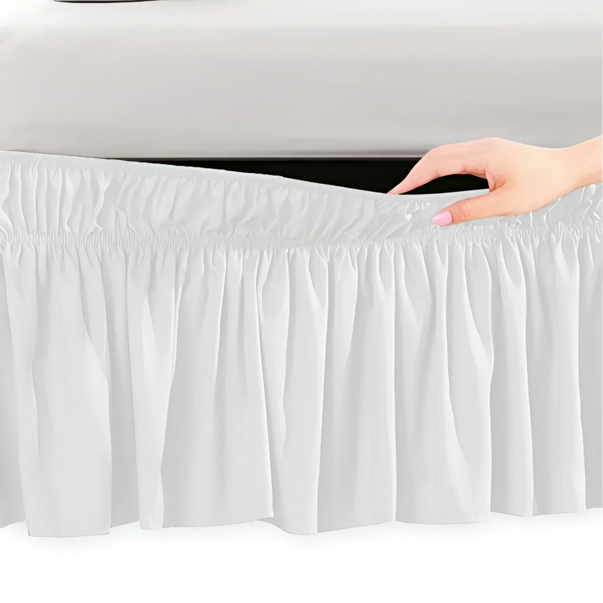 400TC Sateen Solid Cotton Wrap Around Bed Skirt