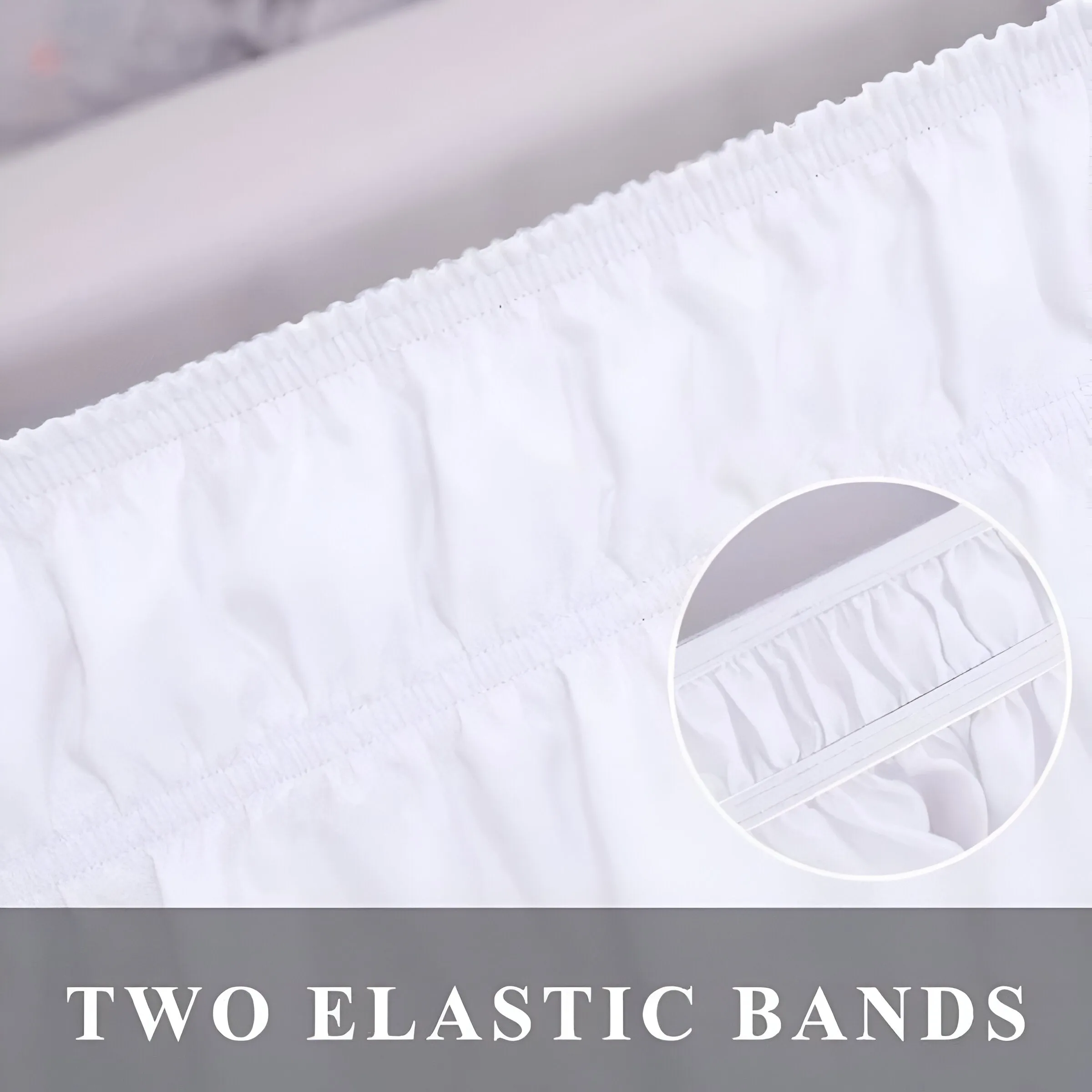 400TC Sateen Solid Cotton Wrap Around Bed Skirt