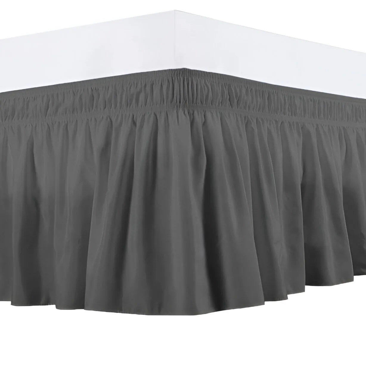 400TC Sateen Solid Cotton Wrap Around Bed Skirt