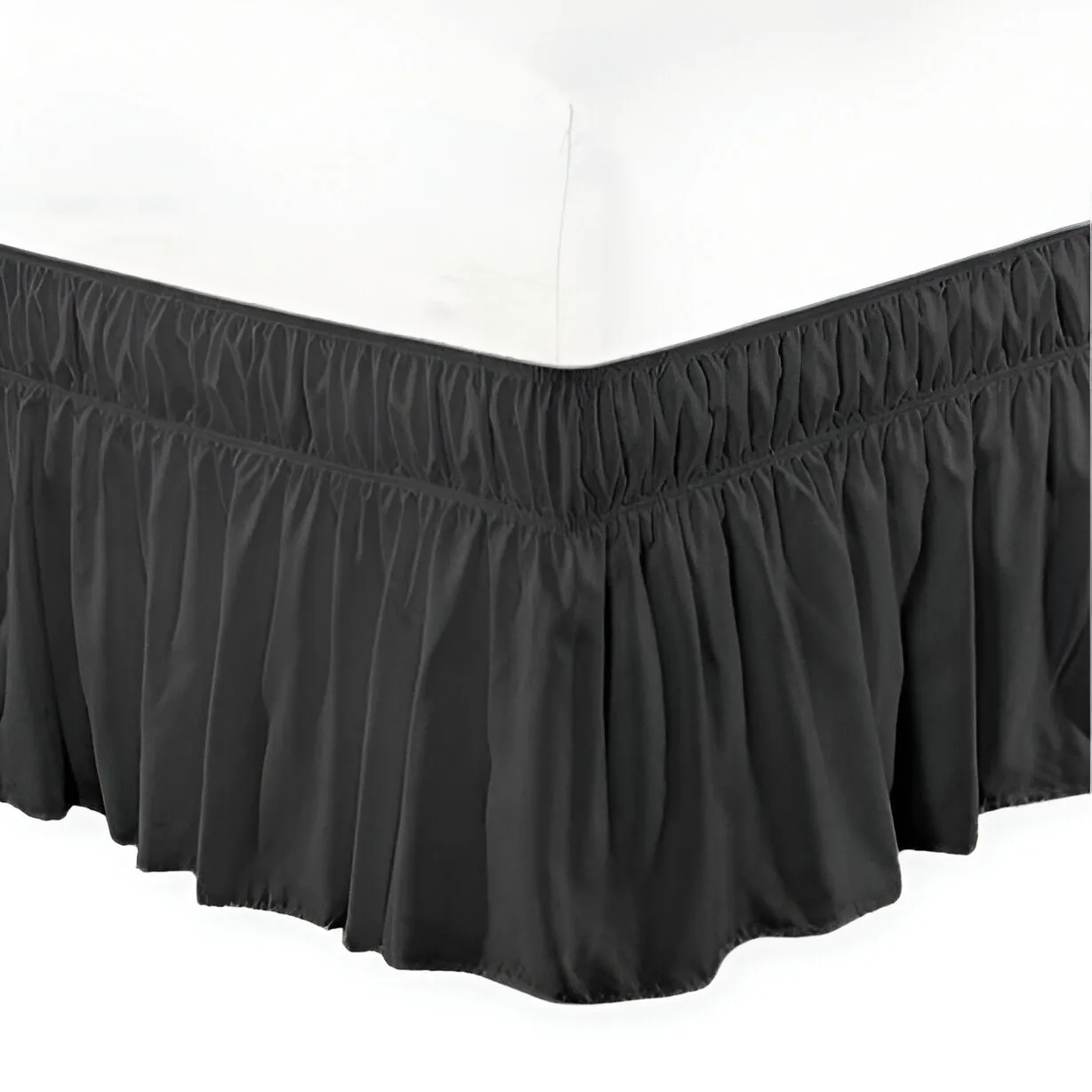 400TC Sateen Solid Cotton Wrap Around Bed Skirt