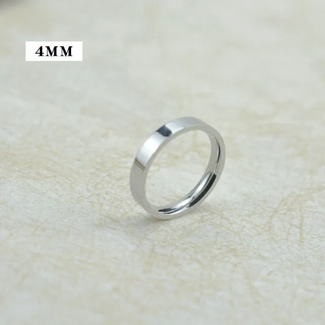 4mm 6mm 8mm Wide Stainless Steel Rings High Polished 2020 New Fashion Classic And Generous For Men's And Women's Ring Jewelry Gi