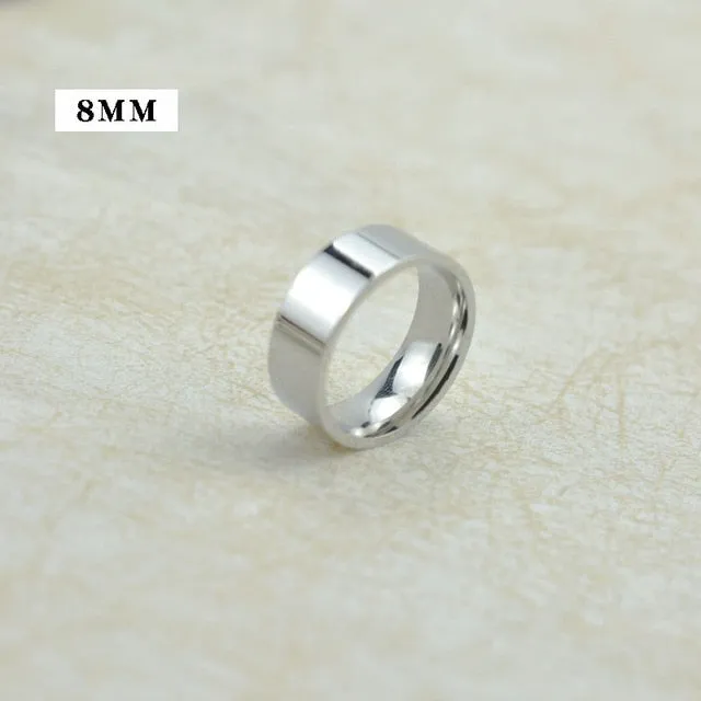 4mm 6mm 8mm Wide Stainless Steel Rings High Polished 2020 New Fashion Classic And Generous For Men's And Women's Ring Jewelry Gi