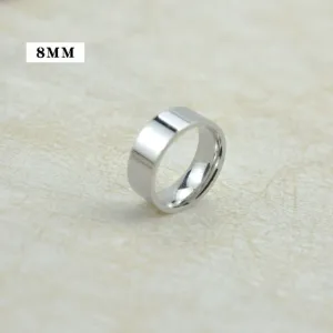 4mm 6mm 8mm Wide Stainless Steel Rings High Polished 2020 New Fashion Classic And Generous For Men's And Women's Ring Jewelry Gi