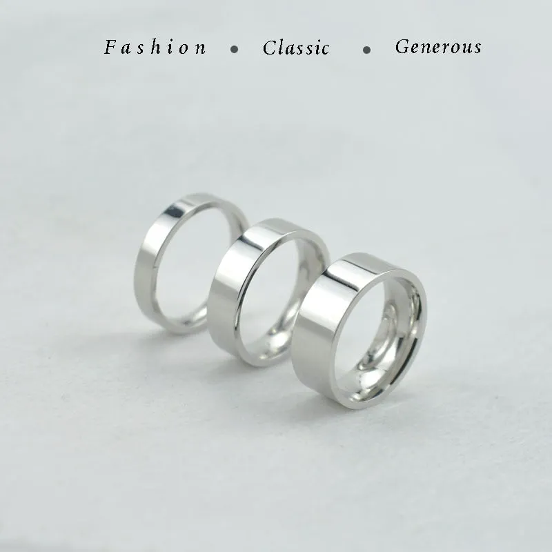 4mm 6mm 8mm Wide Stainless Steel Rings High Polished 2020 New Fashion Classic And Generous For Men's And Women's Ring Jewelry Gi