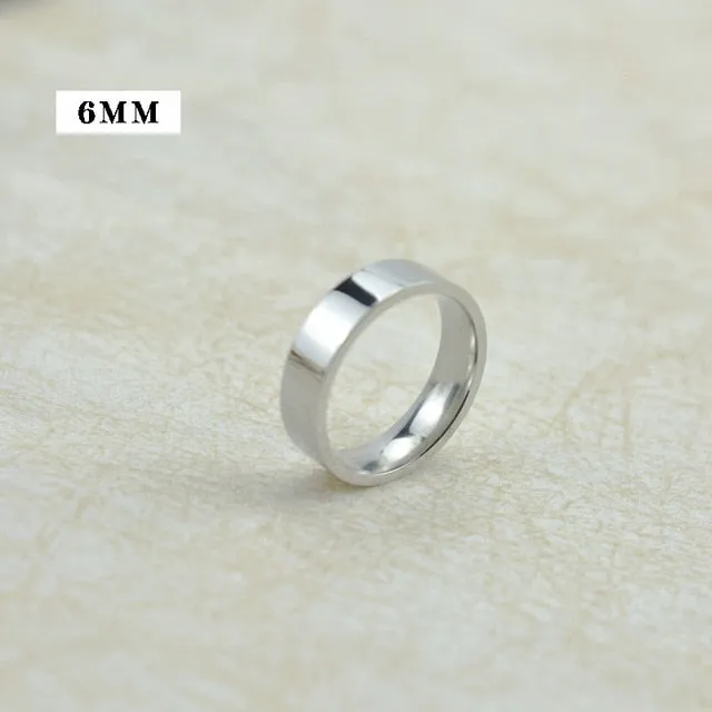 4mm 6mm 8mm Wide Stainless Steel Rings High Polished 2020 New Fashion Classic And Generous For Men's And Women's Ring Jewelry Gi