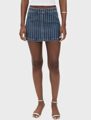 95 Mini Skirt Petra Diamante - Mid Vintage Indigo