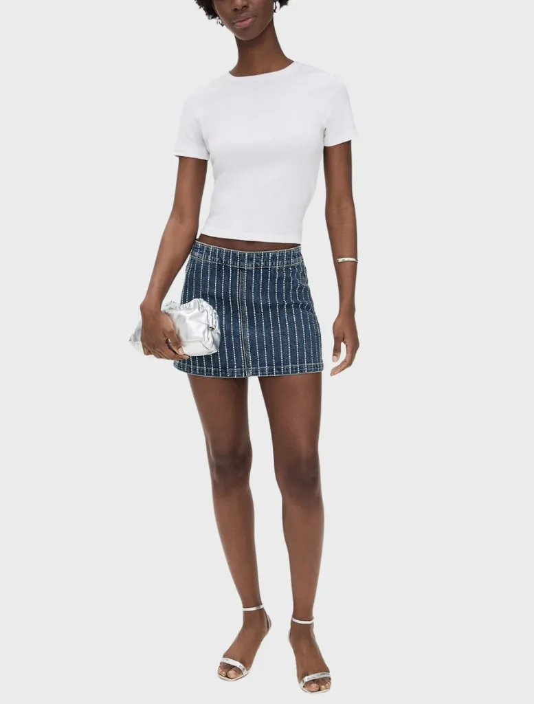 95 Mini Skirt Petra Diamante - Mid Vintage Indigo
