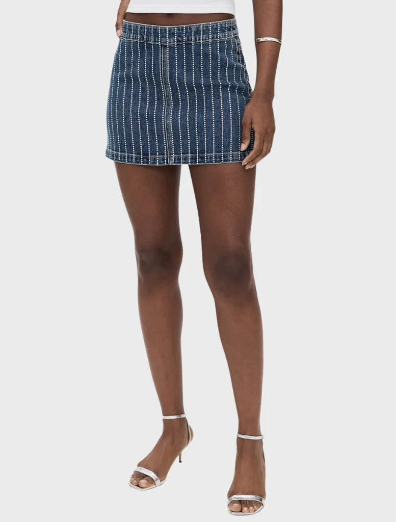 95 Mini Skirt Petra Diamante - Mid Vintage Indigo