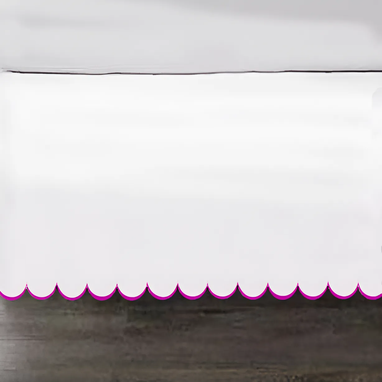 Allena 400TC Sateen Solid Cotton Scallop Embroidery Tailored Bed Skirt