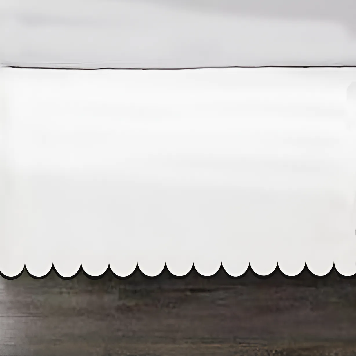 Allena 400TC Sateen Solid Cotton Scallop Embroidery Tailored Bed Skirt