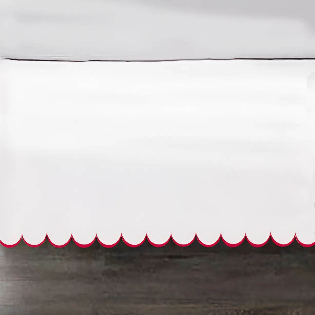 Allena 400TC Sateen Solid Cotton Scallop Embroidery Tailored Bed Skirt