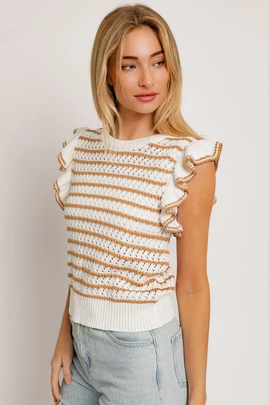 AMELIA RUFFLE SLEEVE TOP