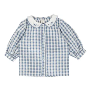 Analogie Gingham Girls Shirt - Bright Blue