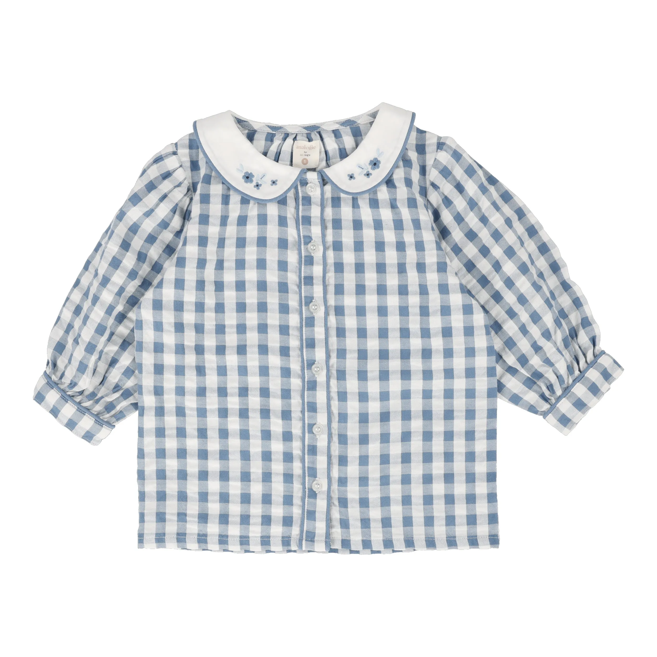Analogie Gingham Girls Shirt - Bright Blue