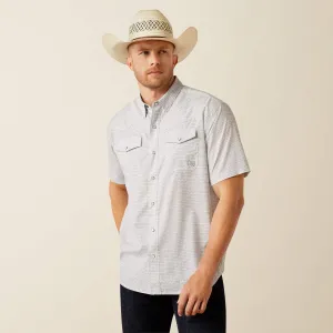 Ariat Men's Grey/White Print VentTEK Classic Fit Western Snap Short Sleeve Shirt
