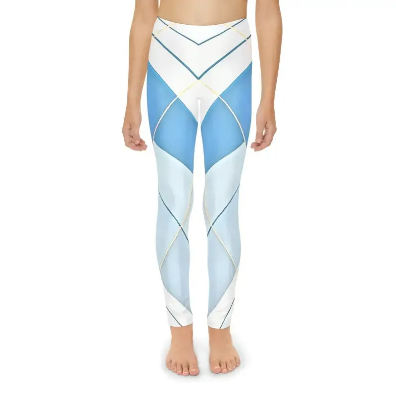 Awesome White Abstract Length Leggings for Kids