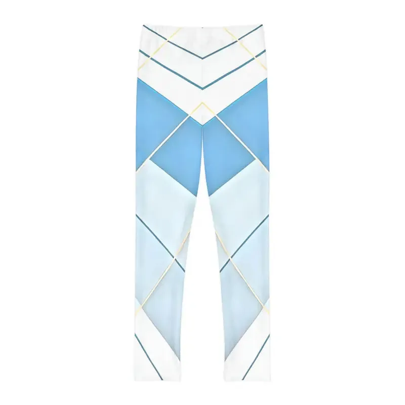 Awesome White Abstract Length Leggings for Kids