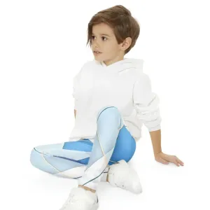 Awesome White Abstract Length Leggings for Kids