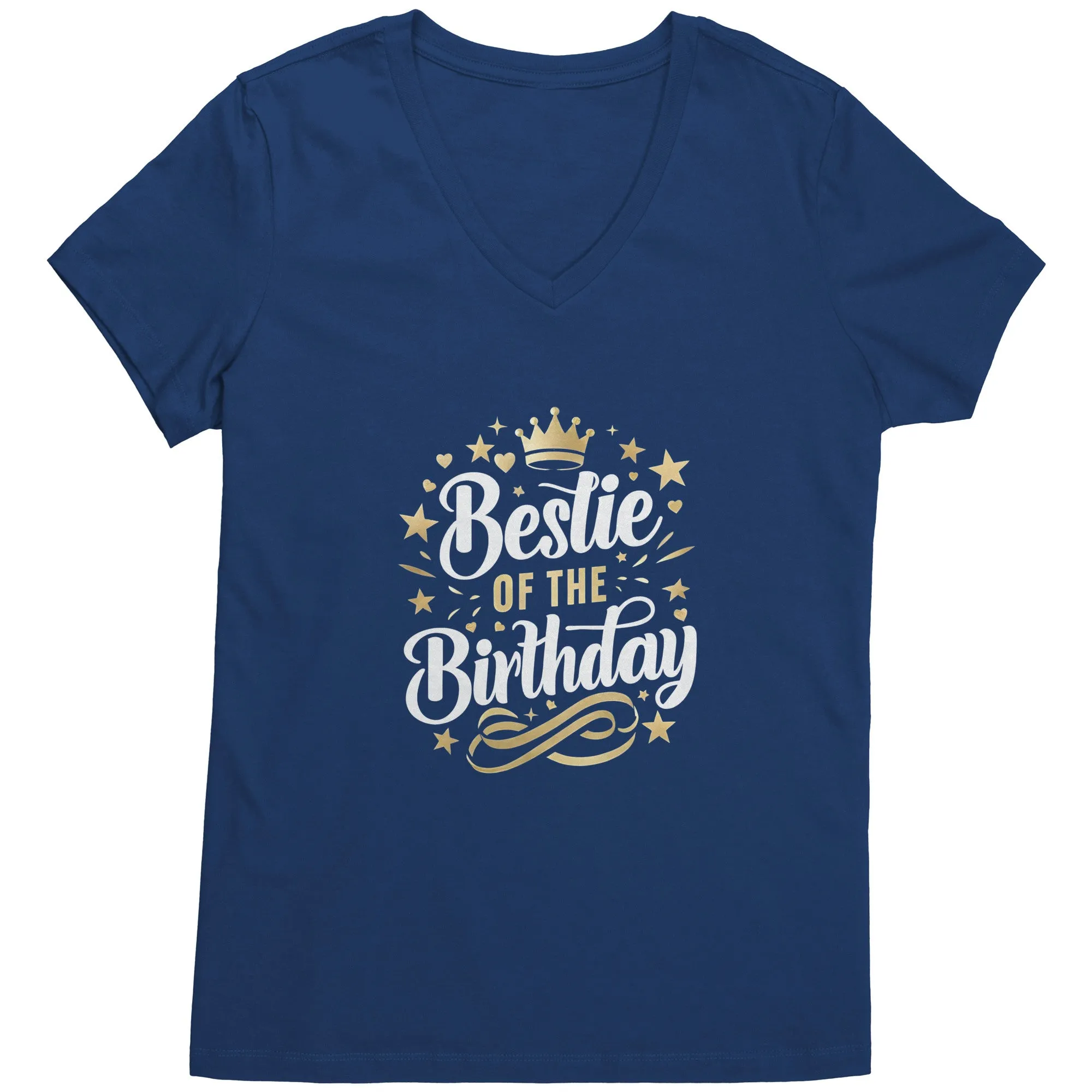 Bestie of the Birthday V-Neck Ladies T-Shirt