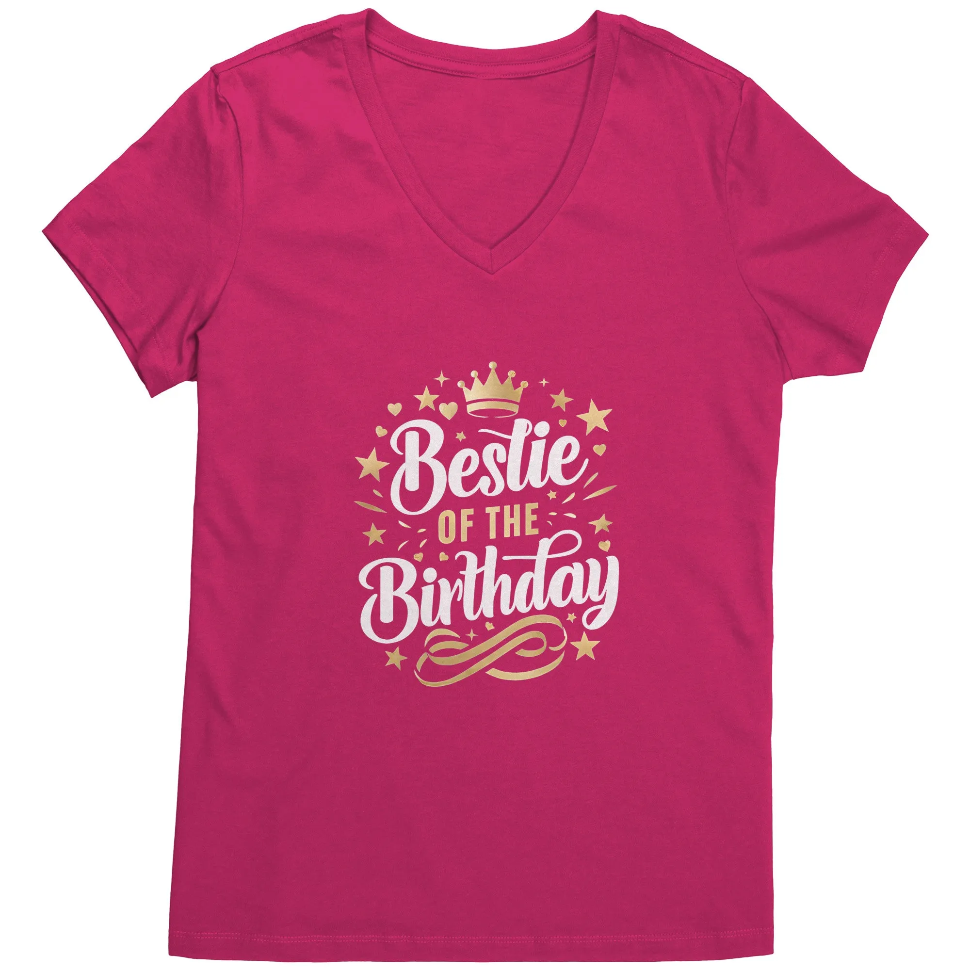 Bestie of the Birthday V-Neck Ladies T-Shirt