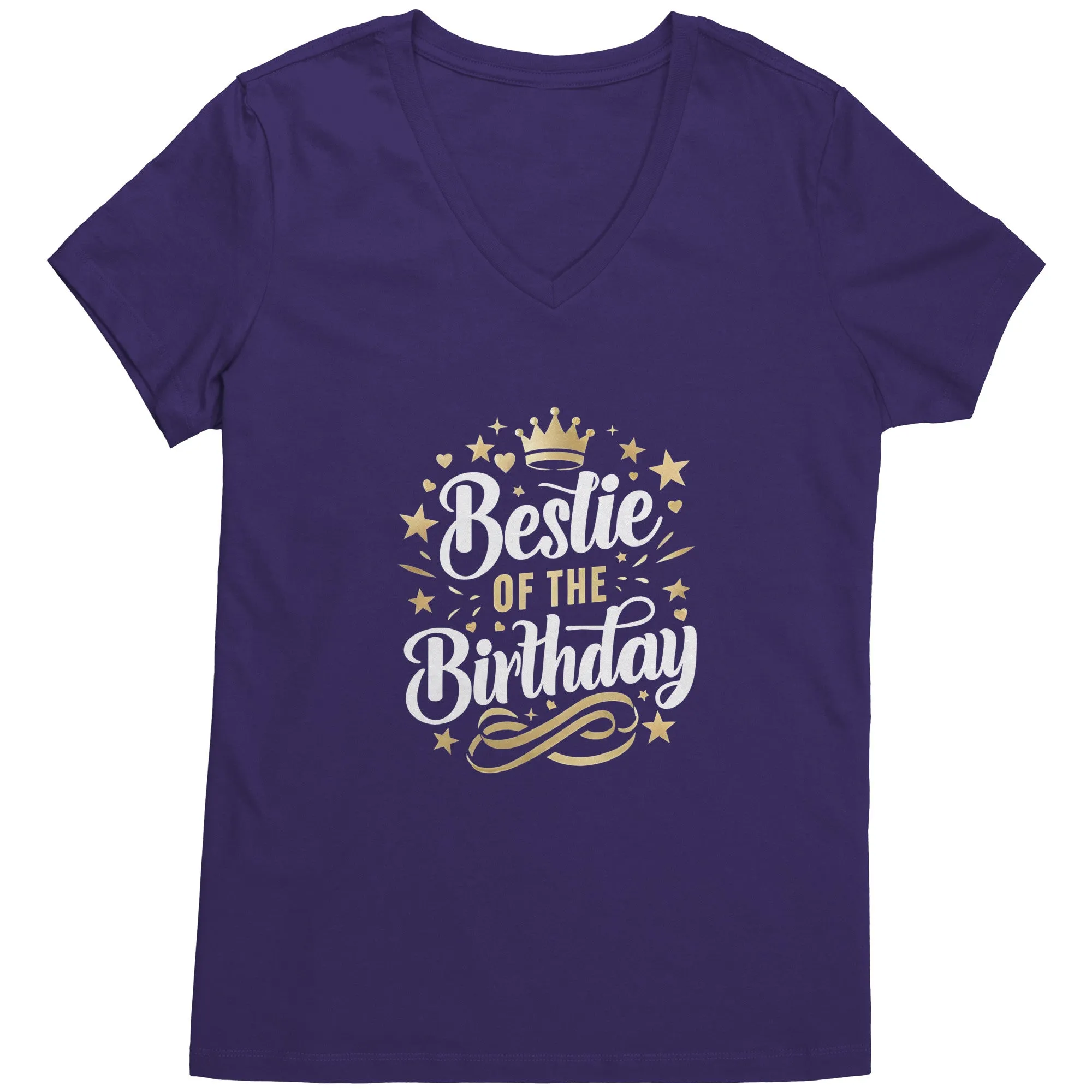 Bestie of the Birthday V-Neck Ladies T-Shirt