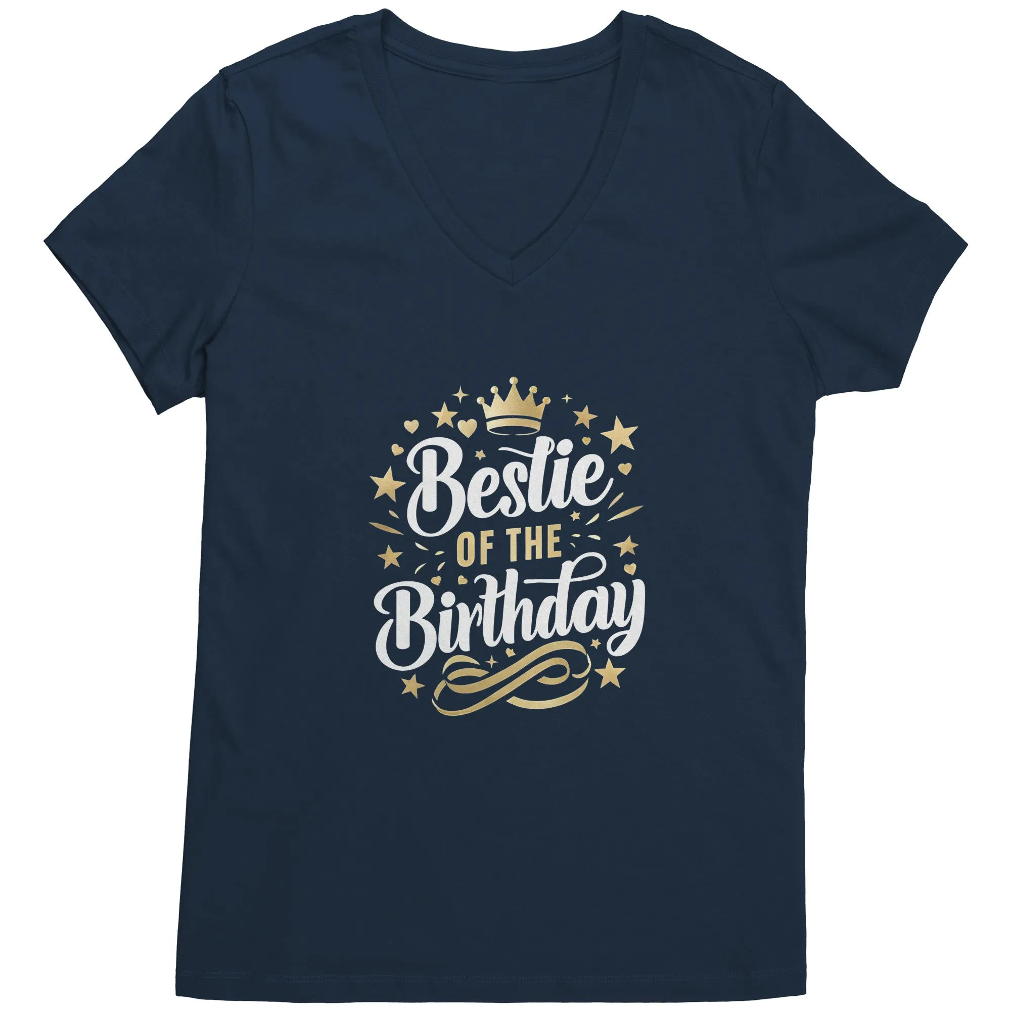 Bestie of the Birthday V-Neck Ladies T-Shirt