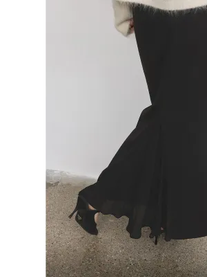 Black Flowing Skirt