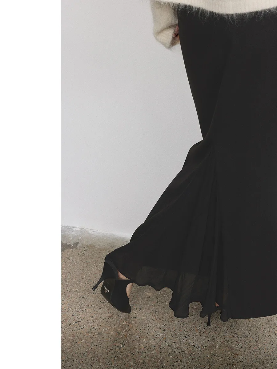 Black Flowing Skirt