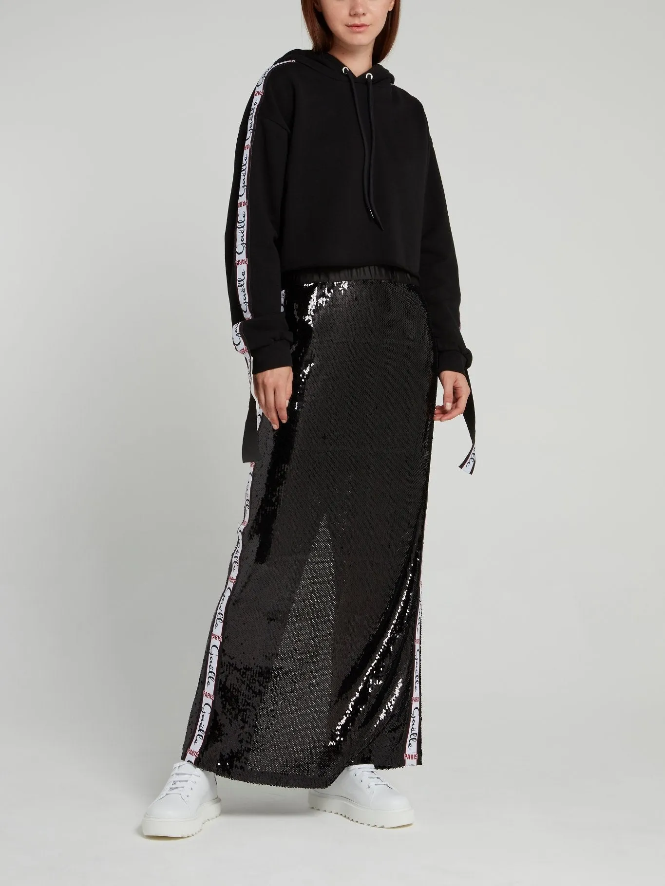Black Sequin Maxi Skirt