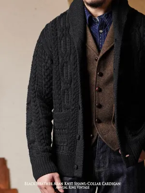 Black Shawl Collar Cardigan