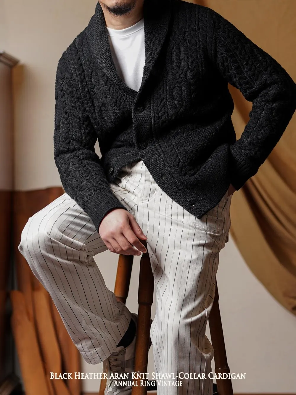 Black Shawl Collar Cardigan