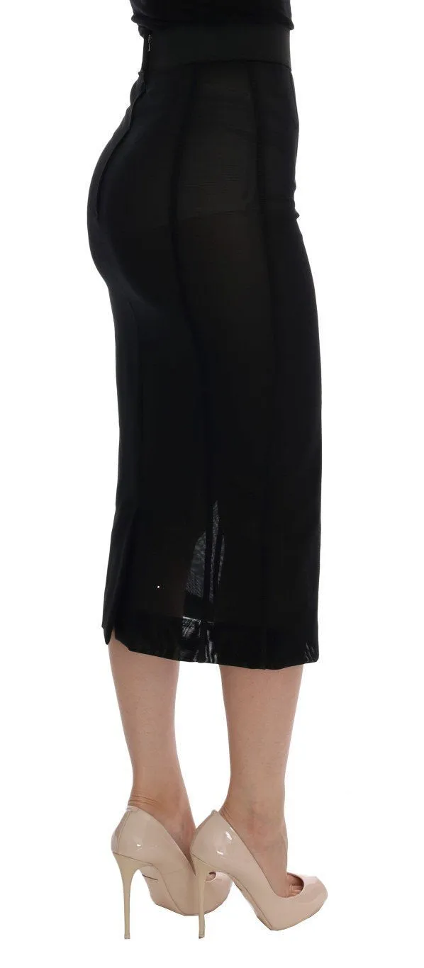 Black Stretch Transparent Skirt